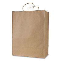 Inteplast Group Get Reddi Paper Bags, Mercado Size, 65# Basis Weight, Twisted Rope Handles, 13 x 7 x 17, Brown, 250/Carton (KRFTW13717)