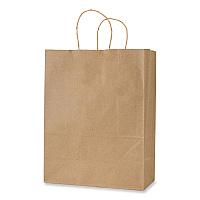 Inteplast Group Get Reddi Paper Bags, Mega Size, 70# Basis Weight, Twisted Rope Handles, 18 x 7 x 18.75, Brown, 200/Carton (KRFTW18719)