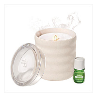 Lifelines Aromatherapy Essential Oil Flameless Candle Diffuser, Rosemary and Lemon Essential Oil, 5.5 x 5.5 x 5.5, Ivory (111617)
