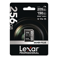 Lexar Professional SILVER Series SDXC Memory Card, 205MB/s Read Speeds and 150MB/s Write Speeds, UHS-I V30 U1 Class 10, 256 GB (LSDSIPL256GB)