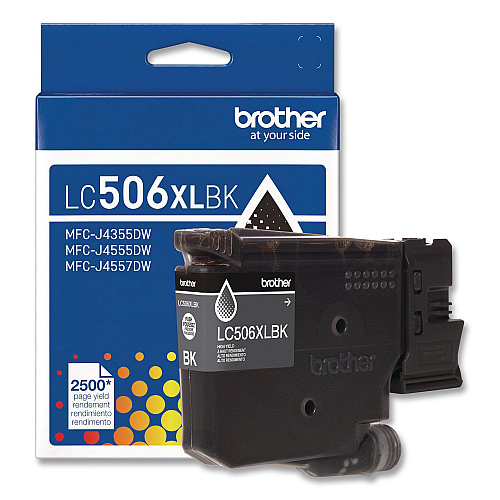 Brother LC506 INKvestment, High-Yield Ink, 2,500, Page-Yield, Black (LC506XLBKS)