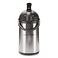 Coffee Pro Stainless Steel Airpot, 192 oz, Silver/Black (CPAP35)