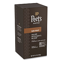 Peet's Coffee &amp; Tea Major Dickason's Blend Coffee Pods, Dark Roast, 16/Box, 6 Boxes/Carton (PCE02781)