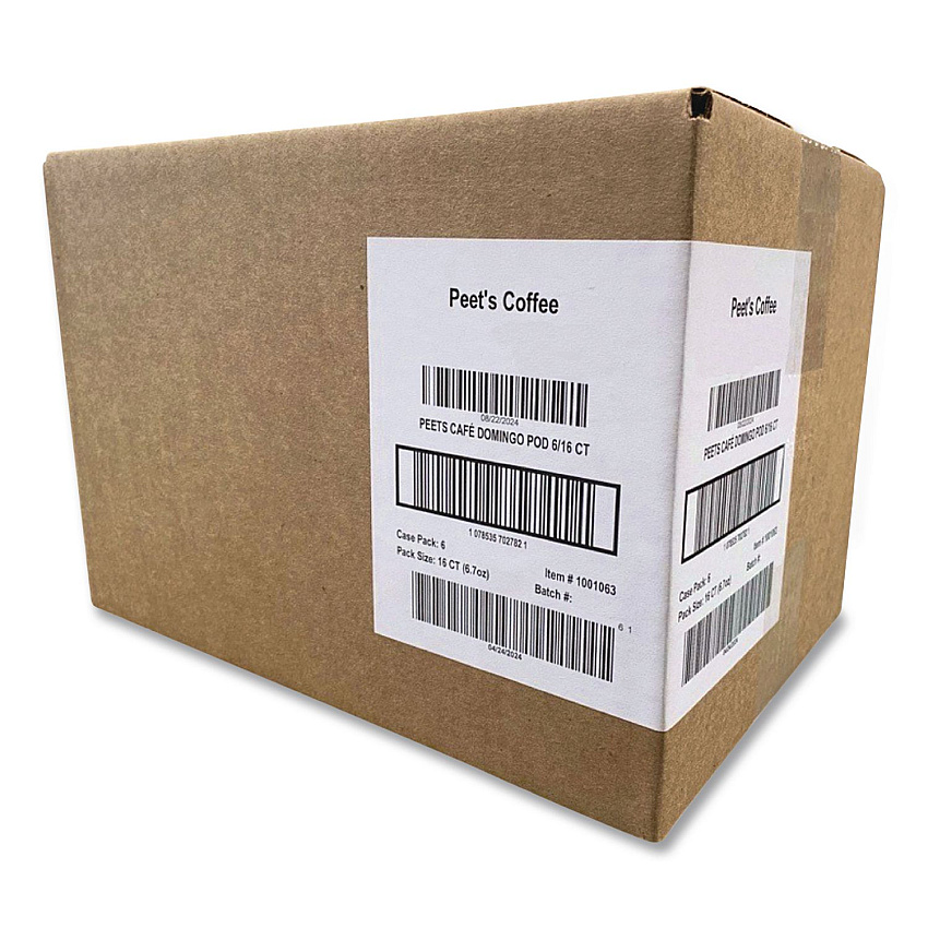 Peet's Coffee & Tea Cafe Domingo Soft Pods, 16/ Box, 6 Boxes/Carton (PCE02782)
