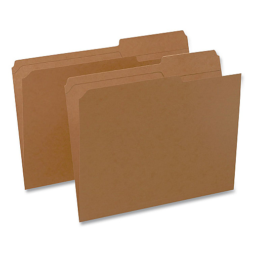 Pendaflex Reinforced Top-Tab File Folders, 2/5-Cut Tabs, Letter, Brown Kraft, 100/Box (RK15225RE)