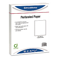 Printworks Professional Perforated Paper, 92 Bright, Perforated 0.5" from Left, 24 lb Bond Weight, 8.5 x 11, White, 500 Sheets/Ream, 5 Reams/Carton (04112P)