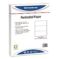 Printworks Professional Punched Paper, 92 Bright, Side: 44-Hole (4:1 Spiral), 20 lb Bond Weight, 8.5 x 11, White, 500/Ream, 5 Reams/Carton (04145P)