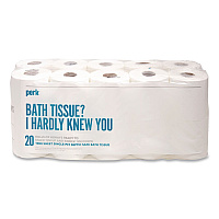 Perk Septic Safe Toilet Paper, 1-Ply, White, 1,000 Sheets/Roll, 20 Rolls/Pack (24388712)