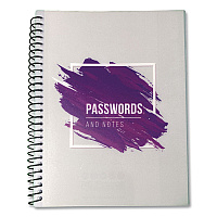 Re-focus the Creative Office Pocket-Size Password Keeper Log Book, User-Name/Password Format, White/Purple Cover, (60) 7 x 5.5 Sheets (SMPRPLPWBOOK)