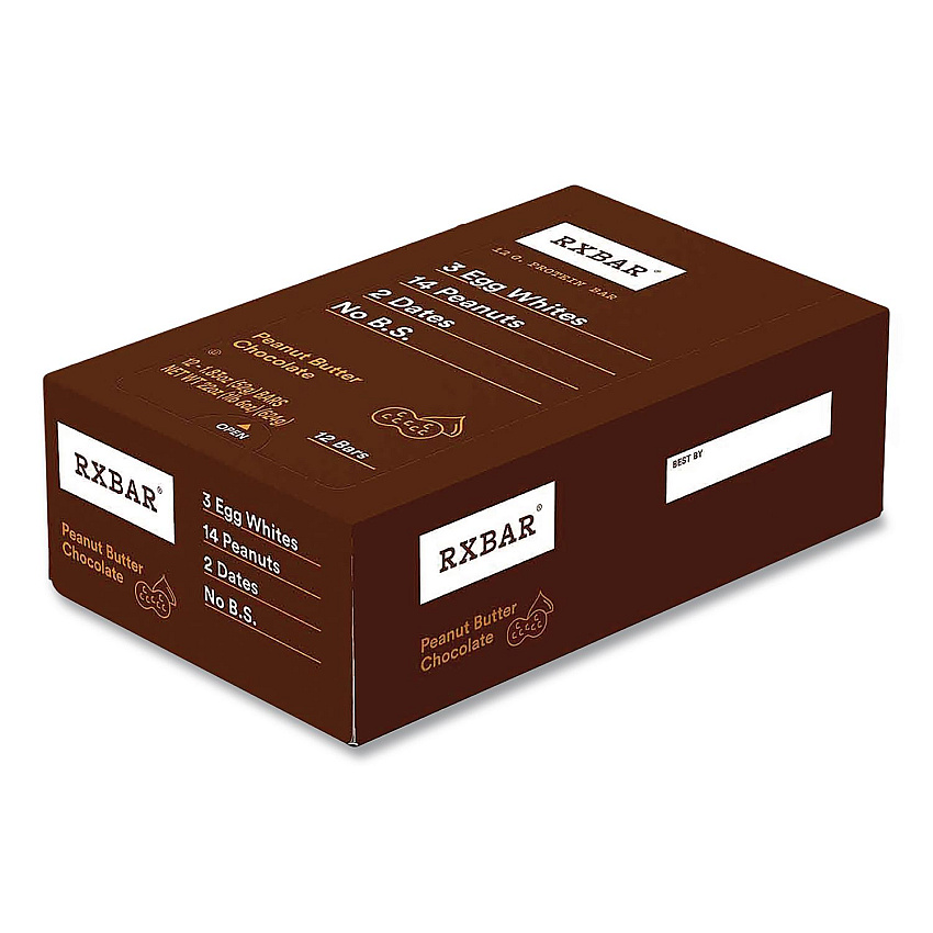 RXBAR Peanut Butter Chocolate Protein Bars, 1.83 oz Individually Wrapped, 12/Box (CGO00471)