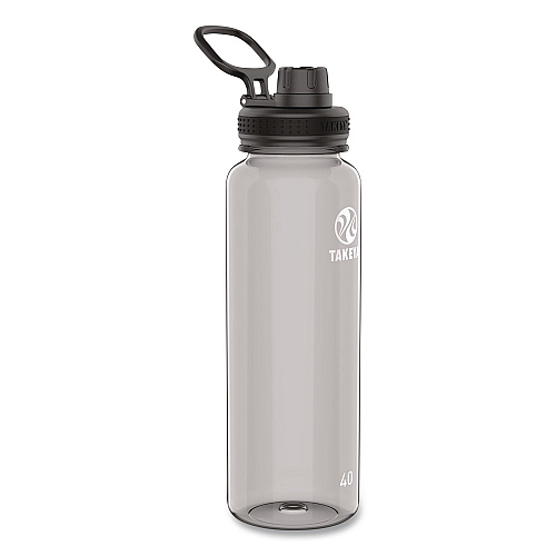 TAKEYA Tritan Plastic Water Bottle, 40 oz, Stormy Black (50412)