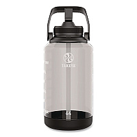 TAKEYA Tritan Motivational Plastic Water Bottle, 64 oz, Stormy Black (54145)