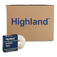 Highland Invisible Permanent Mending Tape, 1" Core, 0.75" x 36 yds, Clear, 144 Rolls/Carton (6200341296CT)