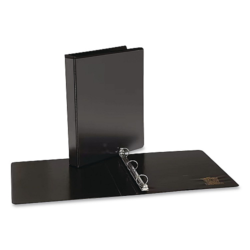 Simply Round Ring Non-View Binder, 3 Rings, 1.5" Capacity, 11 x 8.5, Black (26593)