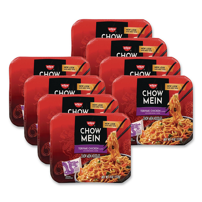 Nissin Chow Mein Teriyaki Chicken Noodles, 4 oz, 8/Carton (NIS08729)