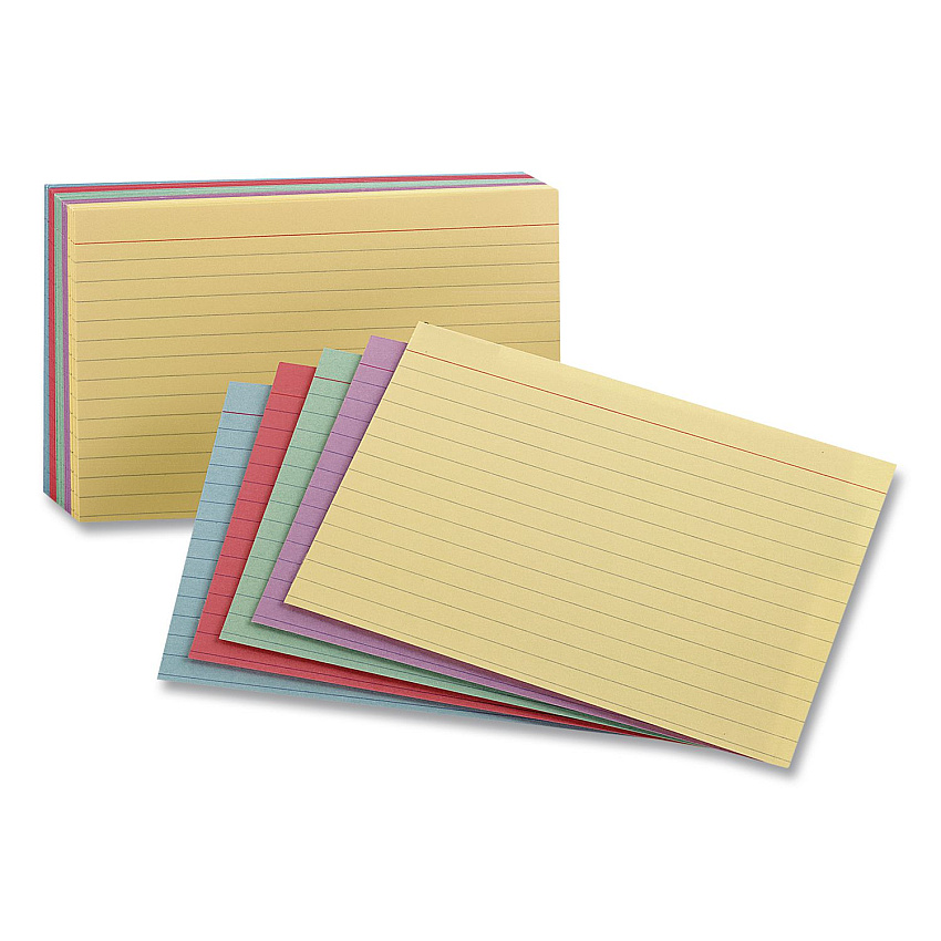 Oxford Ruled Index Cards, 3 x 5, Assorted Colors, 3,000/Carton (40280CT)