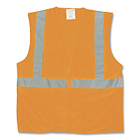 PIP ANSI Class 2 Hook and Loop Safety Vest, Polyester Mesh, Medium, Hi-Viz Orange (302MVGORM)