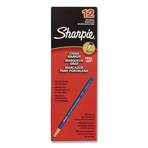 Sharpie Peel-Off China Markers, Blue, Dozen (1764000)