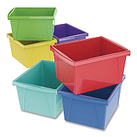 Storex Classroom Storage Bin, 16 qt, 11.25 x 13.62 x 7.9, Assorted Colors, 6/Carton (61514U06CCT)