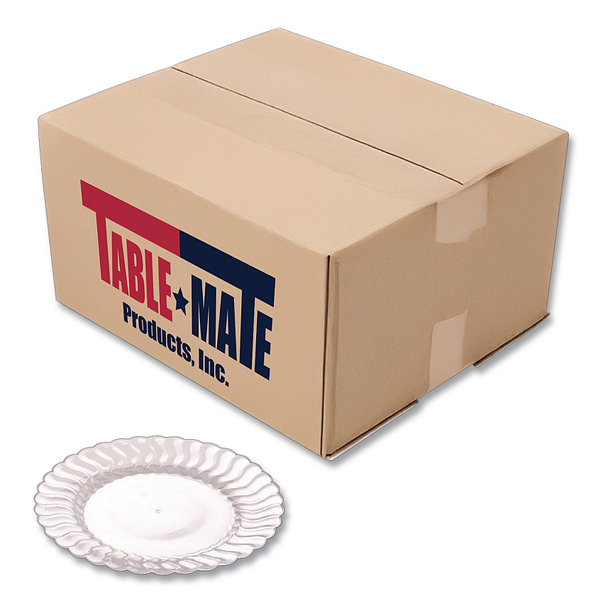 Fineline Settings Flairware Flared Dessert Plate, 6" dia, Clear, 180/Carton (206CL)