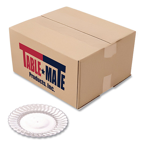 Fineline Settings Flairware Dinner Plate, 10.25" dia, Clear, 144/Carton (210CL)