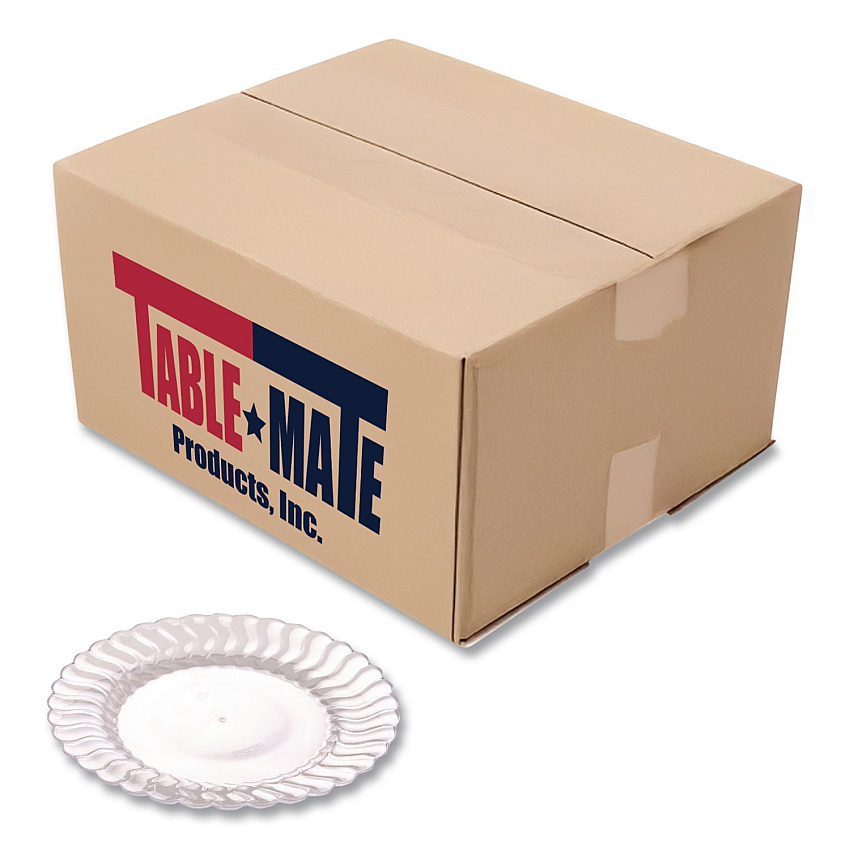 Fineline Settings Flairware Dinner Plate, 10.25" dia, Clear, 144/Carton (210CL)