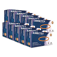 AMBITEX V200 Series Powder-Free Vinyl Exam Gloves, Medium, 4 mil Thick, 9