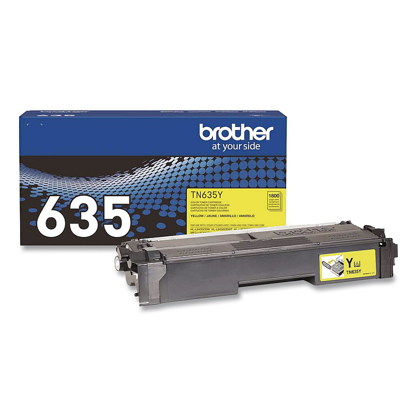Brother TN635 Toner, 1,800 Page-Yield, Yellow (TN635Y)