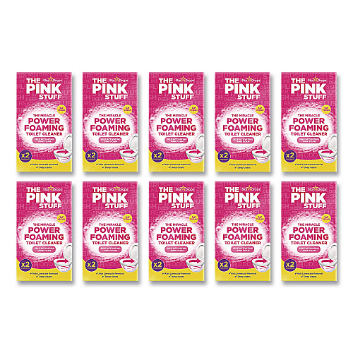 The Pink Stuff Miracle Foaming Toilet Powder, Fruity Scent, 3.5 oz Packet, 2 Packets/Box, 10 Boxes/Carton (824996CT)