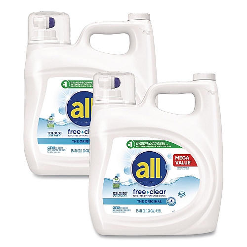 All Free Clear HE Laundry Detergent, 154 oz Bottle, 2/Carton (47465)