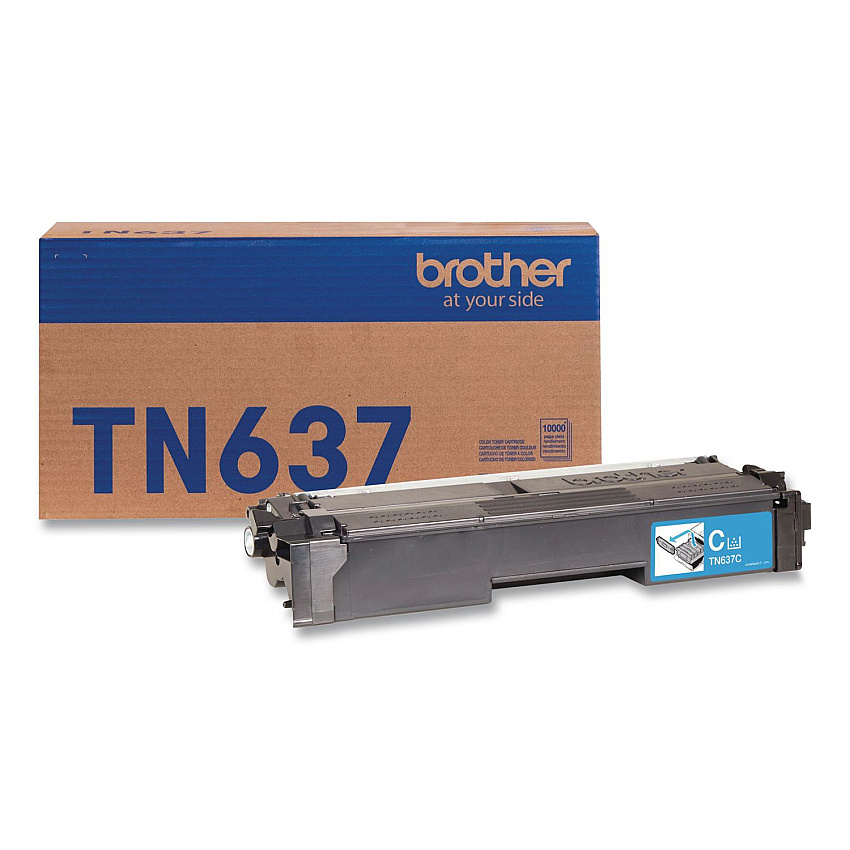 Brother TN637 Ultra High-Yield Toner, 10,000 Page-Yield, Cyan (TN637C)