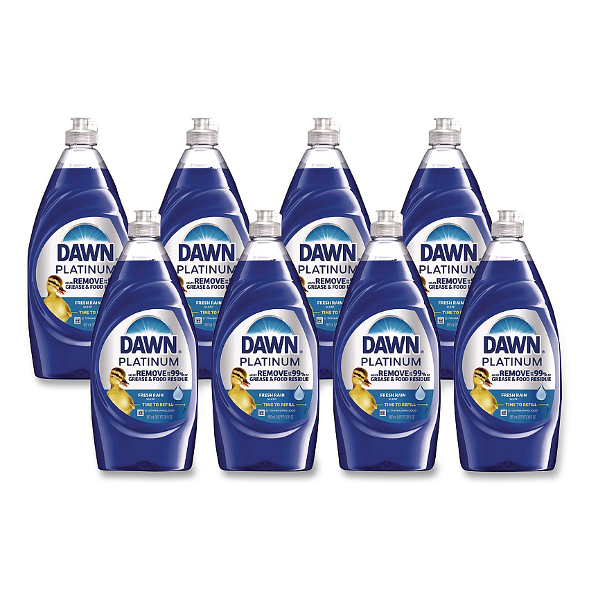 Dawn Platinum Liquid Dish Detergent, Refreshing Rain Scent, 30 oz Bottle, 8/Carton (22230)