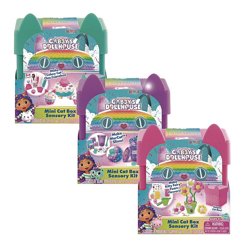 DreamWorks Gabby's Dollhouse Cat Box Sensory Compound Kit, Ages 4 and Up, 32 Pieces (84301124)