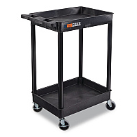 Luxor ENDURA Two-Shelf Utility Cart, Plastic, 300 lb Capacity, 26.5
