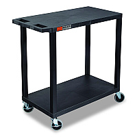 Luxor TUFFY XL Two-Shelf Multipurpose Utility Cart, Plastic, 400 lb Capacity, 35.25