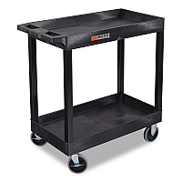 Luxor TUFFY XL Two-Shelf Heavy-Duty Multipurpose Utility Cart, Plastic, 500 lb Capacity, 35.25
