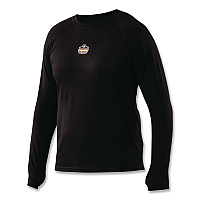 ergodyne N-Ferno 6435 Midweight Long Sleeve Base Layer Shirt, 4X-Large, Black (40208)