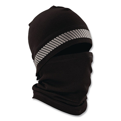 ergodyne N-Ferno 6831 Reflective Balaclava Face Mask 3-in-1, Polyester, One Size Fits Most, Black (16861)