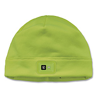 ergodyne N-Ferno 6801 Winter Skull Cap with LED Rechargeable Light, Fleece, One Size Fits Most, Lime (16790)