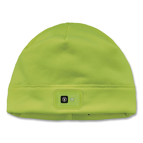 ergodyne N-Ferno 6801 Winter Skull Cap with LED Rechargeable Light, Fleece, One Size Fits Most, Lime (16790)
