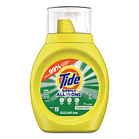 Tide Simply All-In-One Liquid Laundry Detergent, Daybreak Fresh Scent, 25 oz Bottle, 6/Carton (90391)