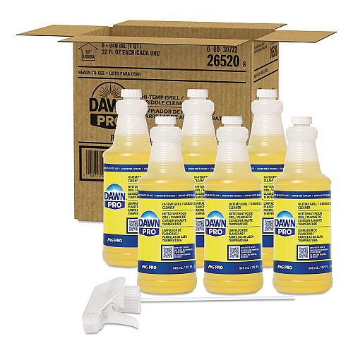 DAWN PRO Hi-Temp Grill and Griddle Cleaner, 32 oz Bottle, 6/Carton (26520)