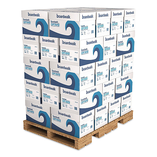 Boardwalk Copy Paper, 92 Bright, 20 lb Bond Weight, 8.5 x 11, White, 500 Sheets/Ream, 10 Reams/Carton, 40 Cartons/Pallet (21200PLT)