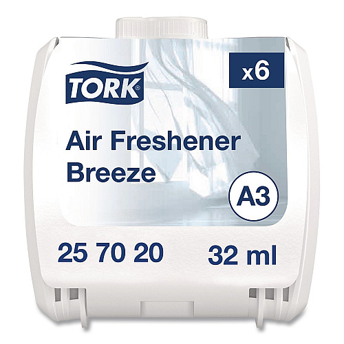 Tork Constant Air Freshener Refill, Breeze, 32 mL, 6/Carton (257020)