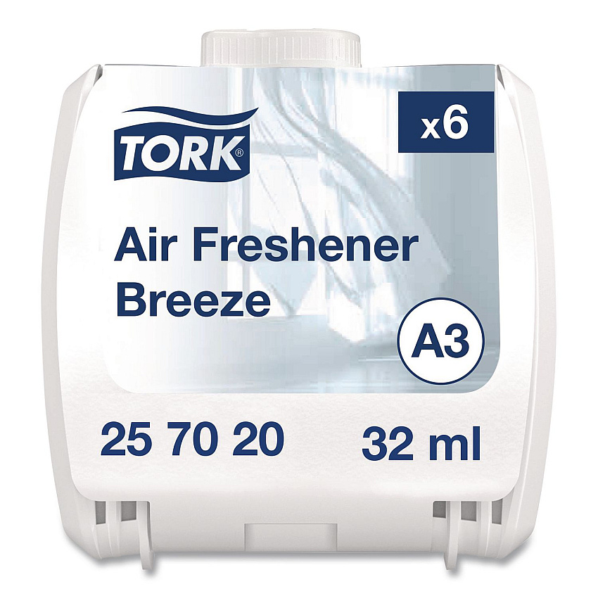 Tork Constant Air Freshener Refill, Breeze, 32 mL, 6/Carton (257020)