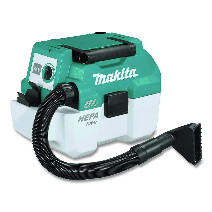 Makita LXT 18 V Li-Ion HEPA Dust Extractor/Vacuum (Tool Only), 2 gal Tank Capacity, Black/Teal/White (XCV11Z)