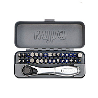 Wiha 32-Piece GoBox TerminatorBlue Impact Bit Set with Mini Ratchet (76889)