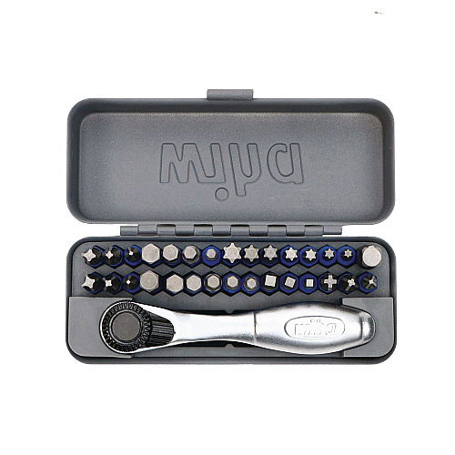 Wiha 32-Piece GoBox TerminatorBlue Impact Bit Set with Mini Ratchet (76889)