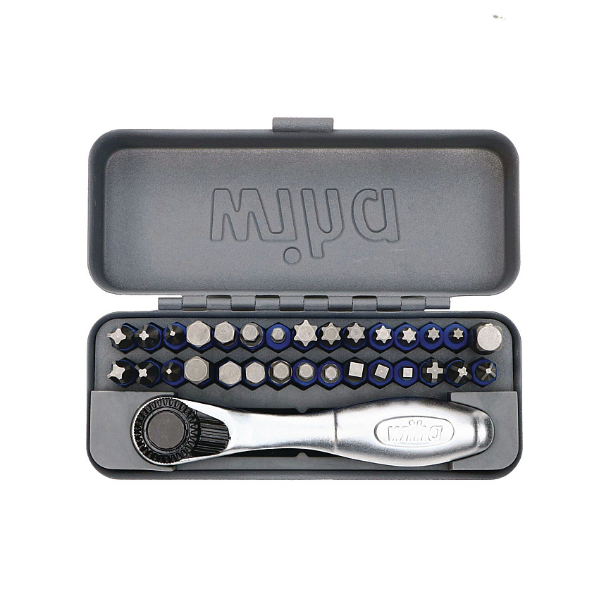 Wiha 32-Piece GoBox TerminatorBlue Impact Bit Set with Mini Ratchet (76889)