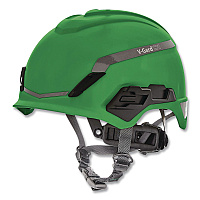 MSA V-Gard H1 Safety Helmet, Brimless, Fas-Trac III Pivot Ratchet Suspension, One Size Fits Most (6.5 to 8), Green (10194794)